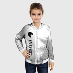 Бомбер детский Date A Live glitch на светлом фоне: по-вертикали, цвет: 3D-белый — фото 2