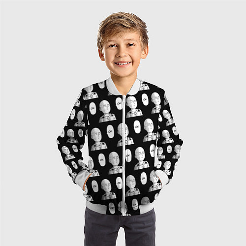Детский бомбер Saitama - ok pattern / 3D-Белый – фото 3