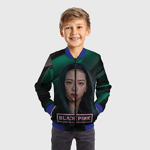 Детский бомбер Blackpink beautiful singer Rose / 3D-Синий – фото 3