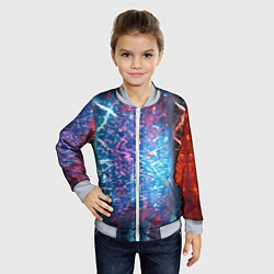 Бомбер детский Стихии воды и лавы, цвет: 3D-серый — фото 2