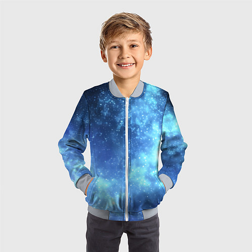Детский бомбер Яркие звёзды в космосе / 3D-Серый – фото 3