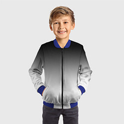 Бомбер детский Black and white gradient, цвет: 3D-синий — фото 2