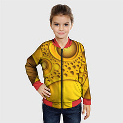 Бомбер детский Желтая объемная текстура, цвет: 3D-красный — фото 2