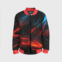 Бомбер детский Red black abstract, цвет: 3D-красный