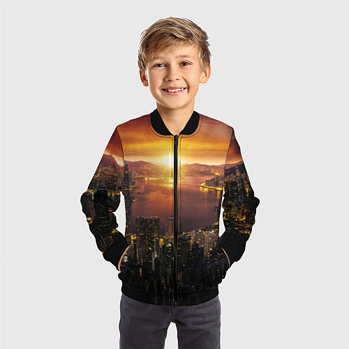 Детский бомбер Китай - Гон конг / 3D-Черный – фото 3