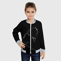 Бомбер детский Хищник на черном фоне, цвет: 3D-серый — фото 2