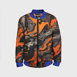 Бомбер детский Оранжево-черный камуфляж, цвет: 3D-синий