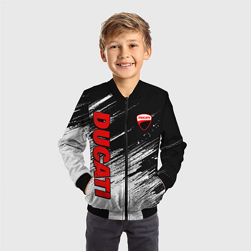 Детский бомбер Ducati - потертости краски / 3D-Черный – фото 3