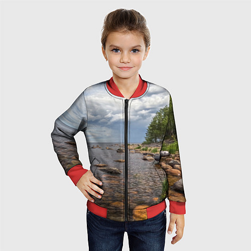 Детский бомбер Лодка на Ладоге / 3D-Красный – фото 4