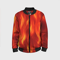 Бомбер детский Огонь рыжий, цвет: 3D-черный