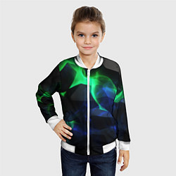 Бомбер детский Неоновая лава из плит, цвет: 3D-белый — фото 2