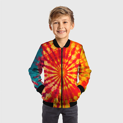 Детский бомбер Тай дай солнце / 3D-Черный – фото 3