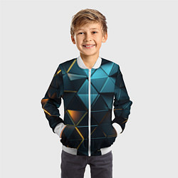 Бомбер детский Объемные частицы с подсветкой, цвет: 3D-белый — фото 2