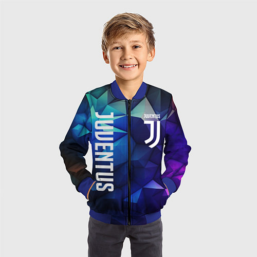 Детский бомбер Juventus logo blue / 3D-Синий – фото 3