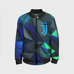 Бомбер детский Juventus blue abstract logo, цвет: 3D-черный