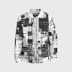 Бомбер детский Кибер Сетка гранж, цвет: 3D-белый
