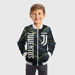 Бомбер детский Juventus dark green logo, цвет: 3D-белый — фото 2