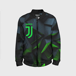 Бомбер детский Juventus black green logo, цвет: 3D-черный