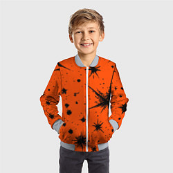 Бомбер детский Огненный оранжевый абстракция, цвет: 3D-серый — фото 2