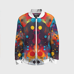 Бомбер детский Mirrow colorful blots - abstraction - vogue, цвет: 3D-белый