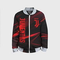Бомбер детский Juventus black red logo, цвет: 3D-серый