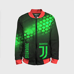 Детский бомбер Juventus green logo neon