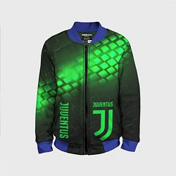 Детский бомбер Juventus green logo neon