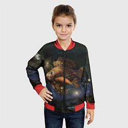 Бомбер детский Рыба-дирижабль в ночи, цвет: 3D-красный — фото 2