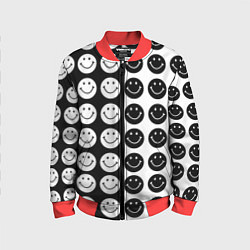 Бомбер детский Smiley black and white, цвет: 3D-красный