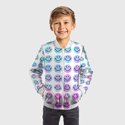 Детский бомбер Smiley holographic / 3D-Белый – фото 3