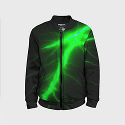 Бомбер детский Зеленый разряд молнии, цвет: 3D-черный