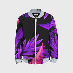 Бомбер детский Floral composition - neon, цвет: 3D-серый