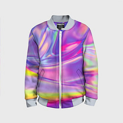 Бомбер детский Радужное северное сияние, цвет: 3D-серый