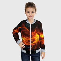 Бомбер детский Пламя костра, цвет: 3D-серый — фото 2