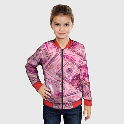 Детский бомбер Дорого богато / 3D-Красный – фото 4