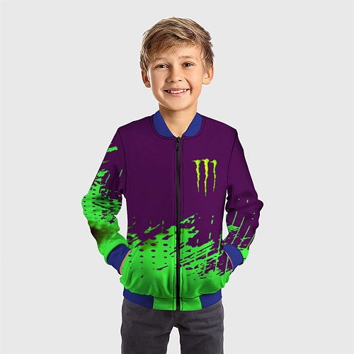 Детский бомбер Monster energy taurin / 3D-Синий – фото 3