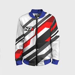 Бомбер детский Mass effect - white uniform n7, цвет: 3D-синий