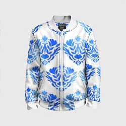 Бомбер детский Floral pattern - watercolor, цвет: 3D-белый