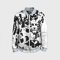 Бомбер детский Морда льва - абстракция, цвет: 3D-серый