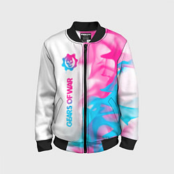 Детский бомбер Gears of War neon gradient style по-вертикали