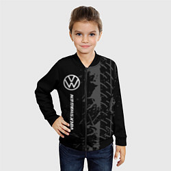 Бомбер детский Volkswagen speed на темном фоне со следами шин по-, цвет: 3D-черный — фото 2