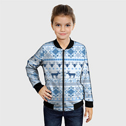 Бомбер детский Blue sweater with reindeer, цвет: 3D-черный — фото 2