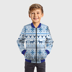 Бомбер детский Blue sweater with reindeer, цвет: 3D-синий — фото 2