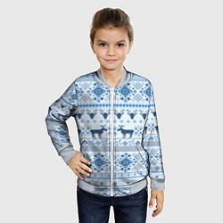 Бомбер детский Blue sweater with reindeer, цвет: 3D-серый — фото 2