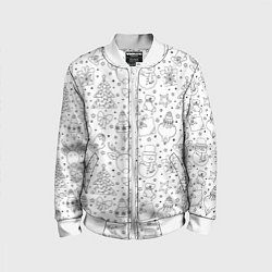 Детский бомбер Черно-белый новогодний патерн