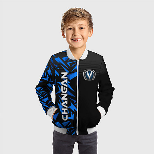 Детский бомбер Changan - blue uniform / 3D-Белый – фото 3