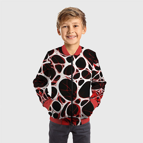 Детский бомбер Красная морская волна / 3D-Красный – фото 3