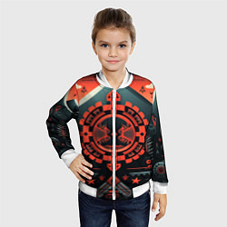 Бомбер детский Рисунок в стиле американских индейцев, цвет: 3D-белый — фото 2