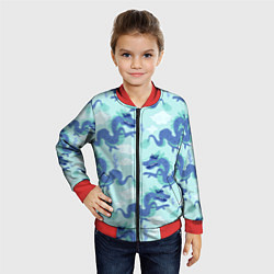 Бомбер детский Узор с драконами, цвет: 3D-красный — фото 2
