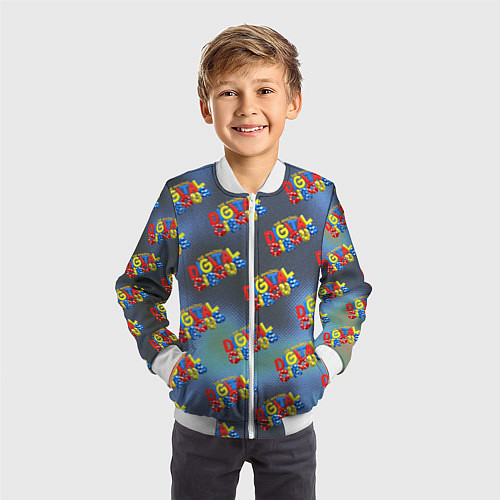 Детский бомбер The amazing digital circus pattern / 3D-Белый – фото 3